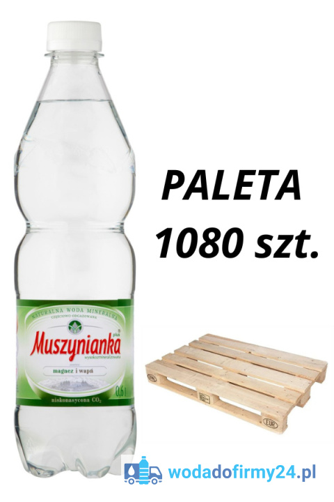 Paleta 1080 szt. wody Muszynianka 0,6L gazowana