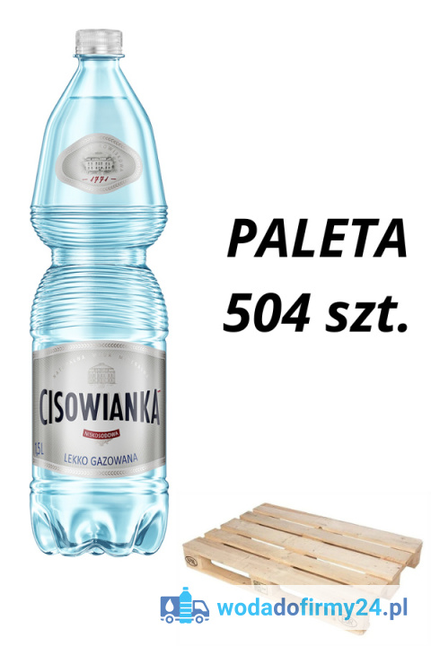 Paleta 504 szt. wody Cisowianka 1,5L lekko gazowana Paleta 504 szt. wody Cisowianka 1,5L lekko gazowana