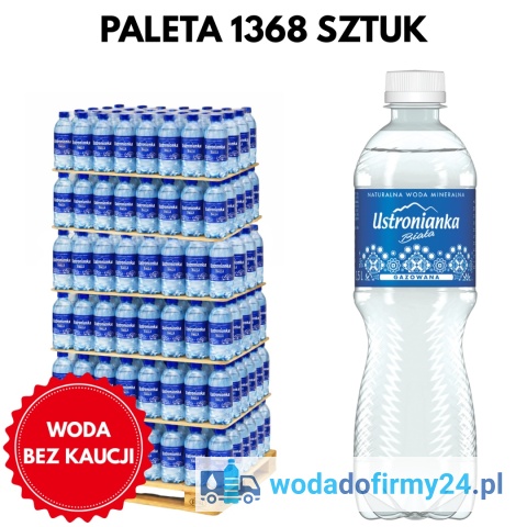 woda butelkowana Ustronianka 0,5L gazowana 1368 szt paleta hurt