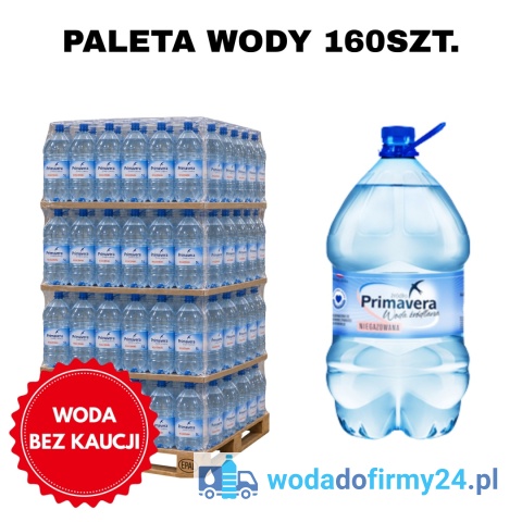 Woda Primavera 5 litrów – 160 butelek PALETA