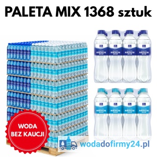 Woda Ustronianka 0,5L Paleta MIX Gazowana + Niegazowana 1368 szt. Woda Mineralna Butelka