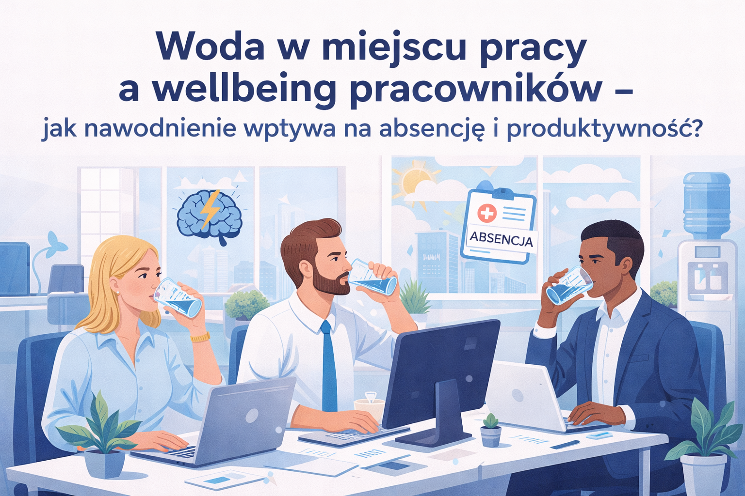 Woda w miejscu pracy a wellbeing pracowników – jak nawodnienie wpływa na absencję i produktywność?